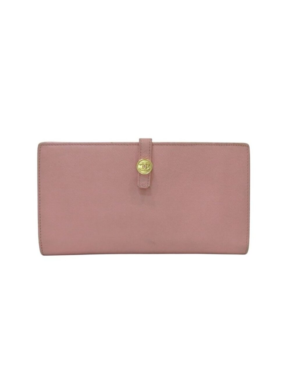 Chanel Snap Bifold Wallet Coco Buttons Leather